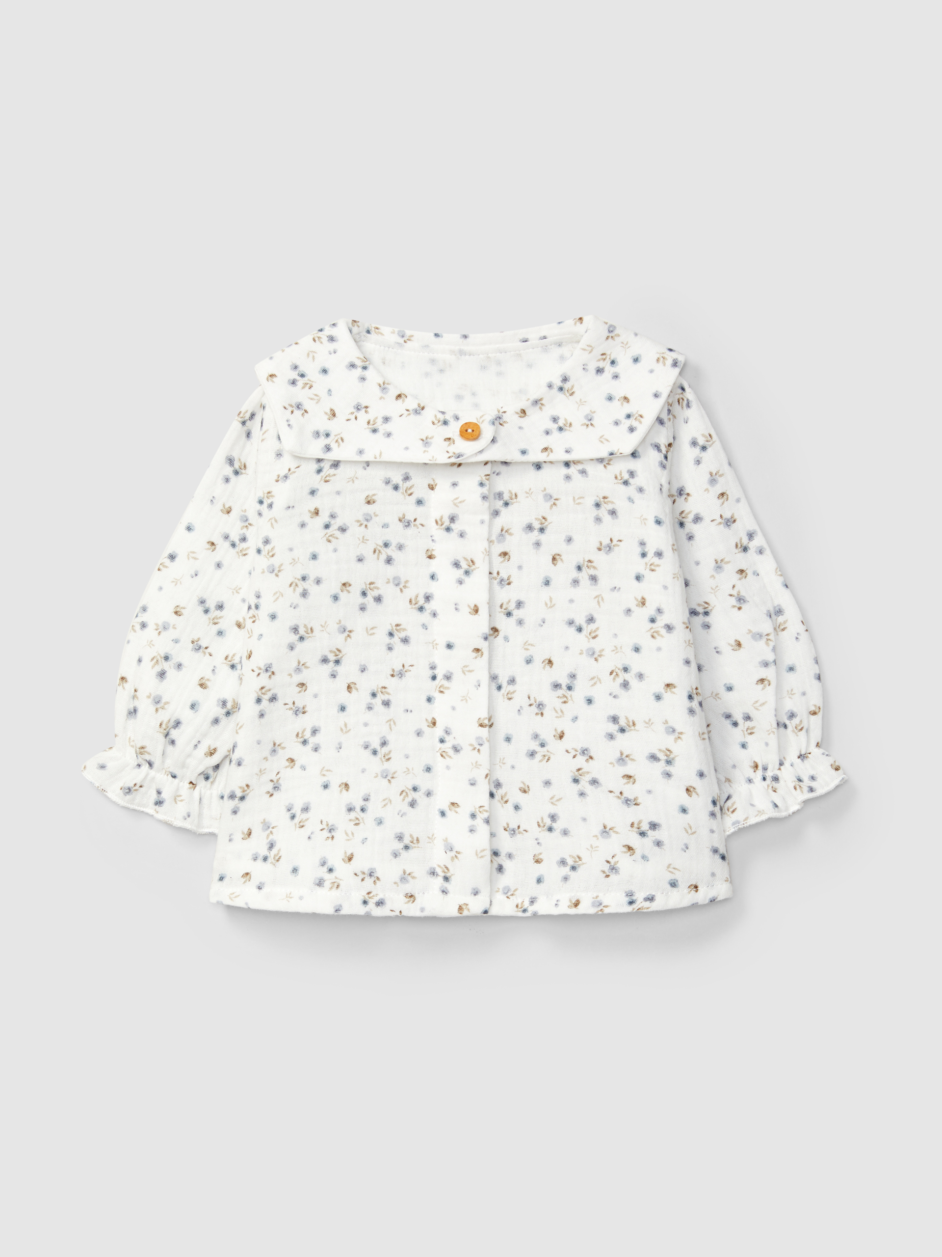 Blouse in floral printed muslin