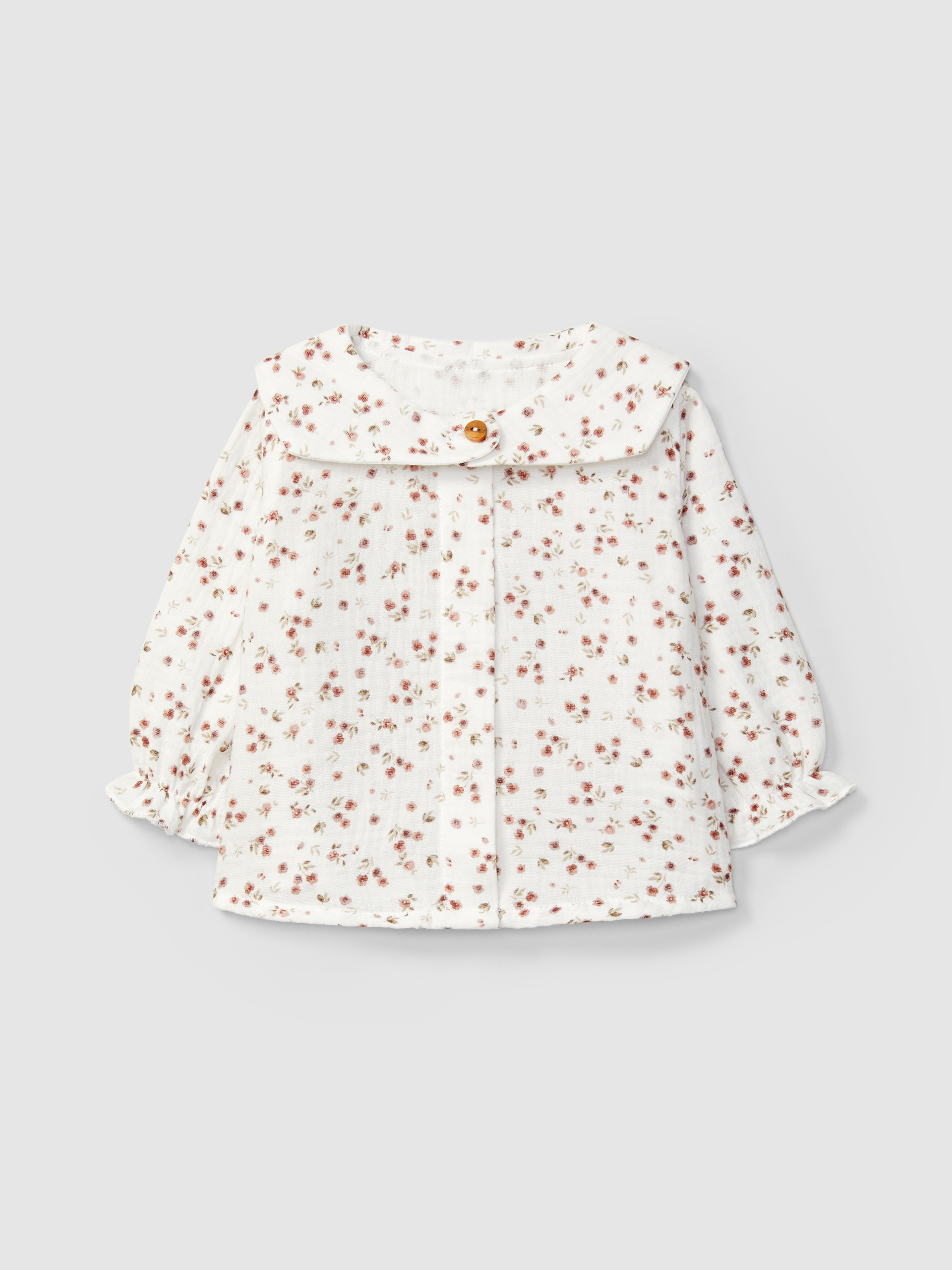 Blouse in floral printed muslin