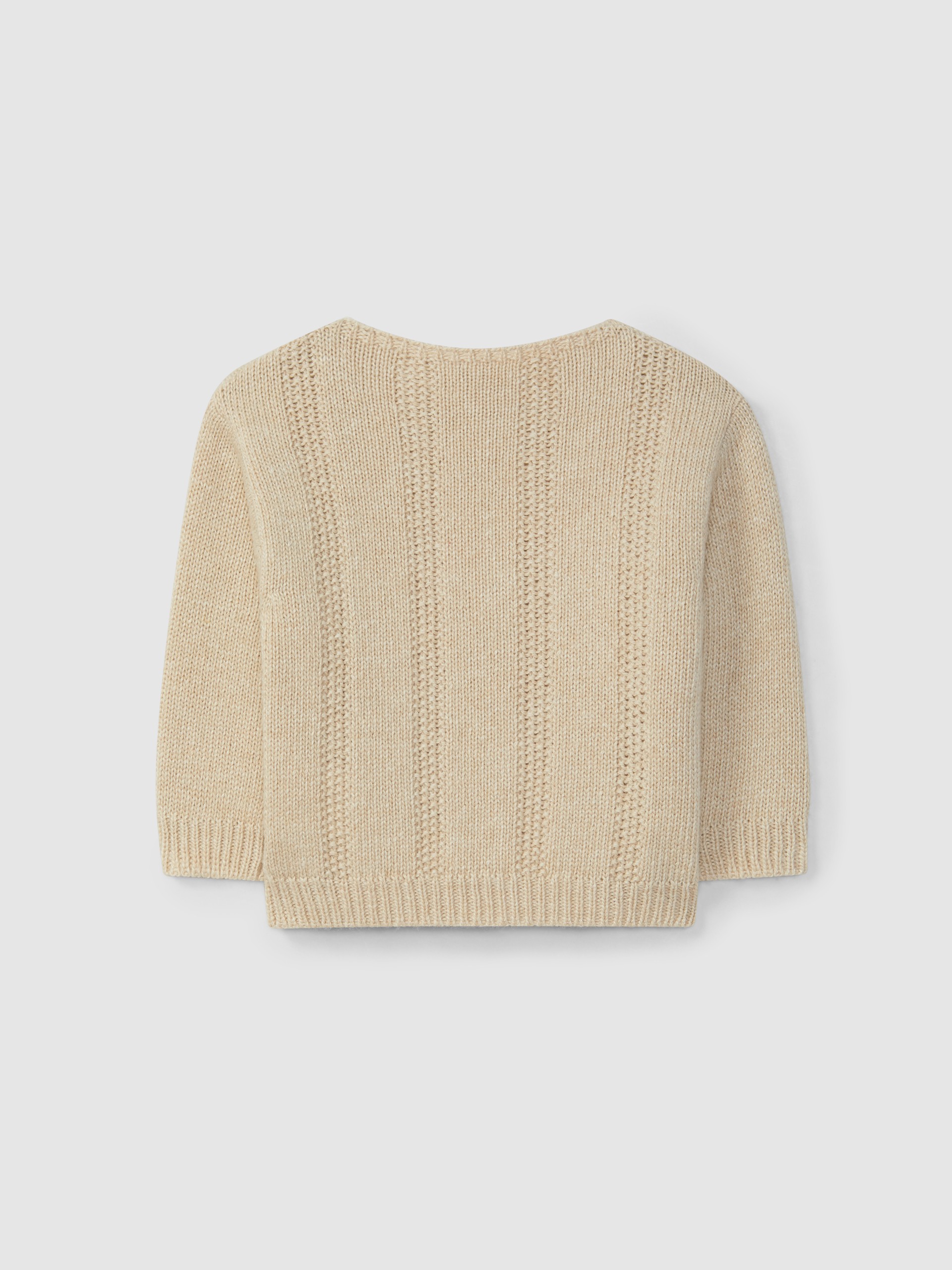 Knitted jumper with rice stitch effect
