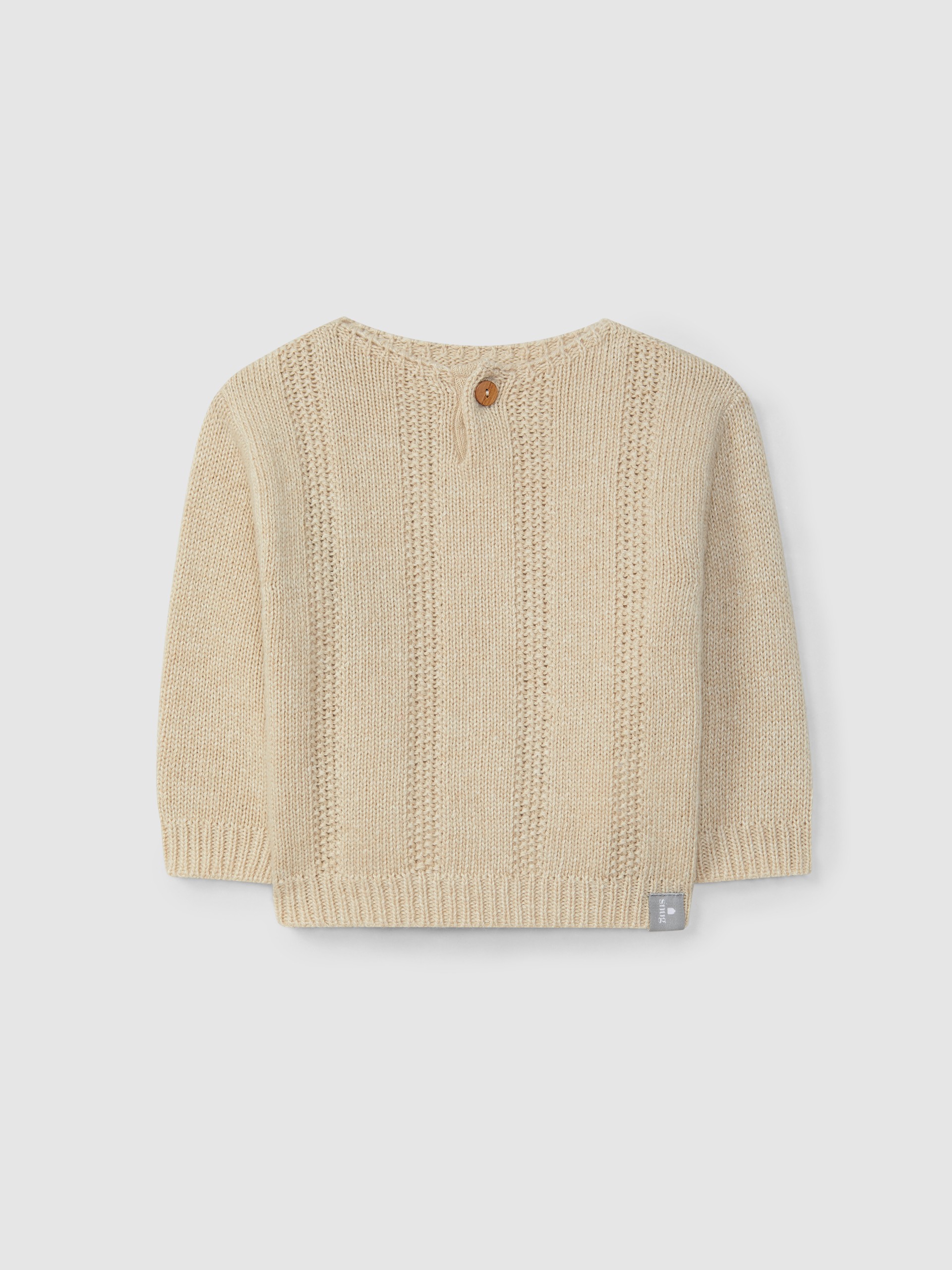 Knitted jumper with rice stitch effect