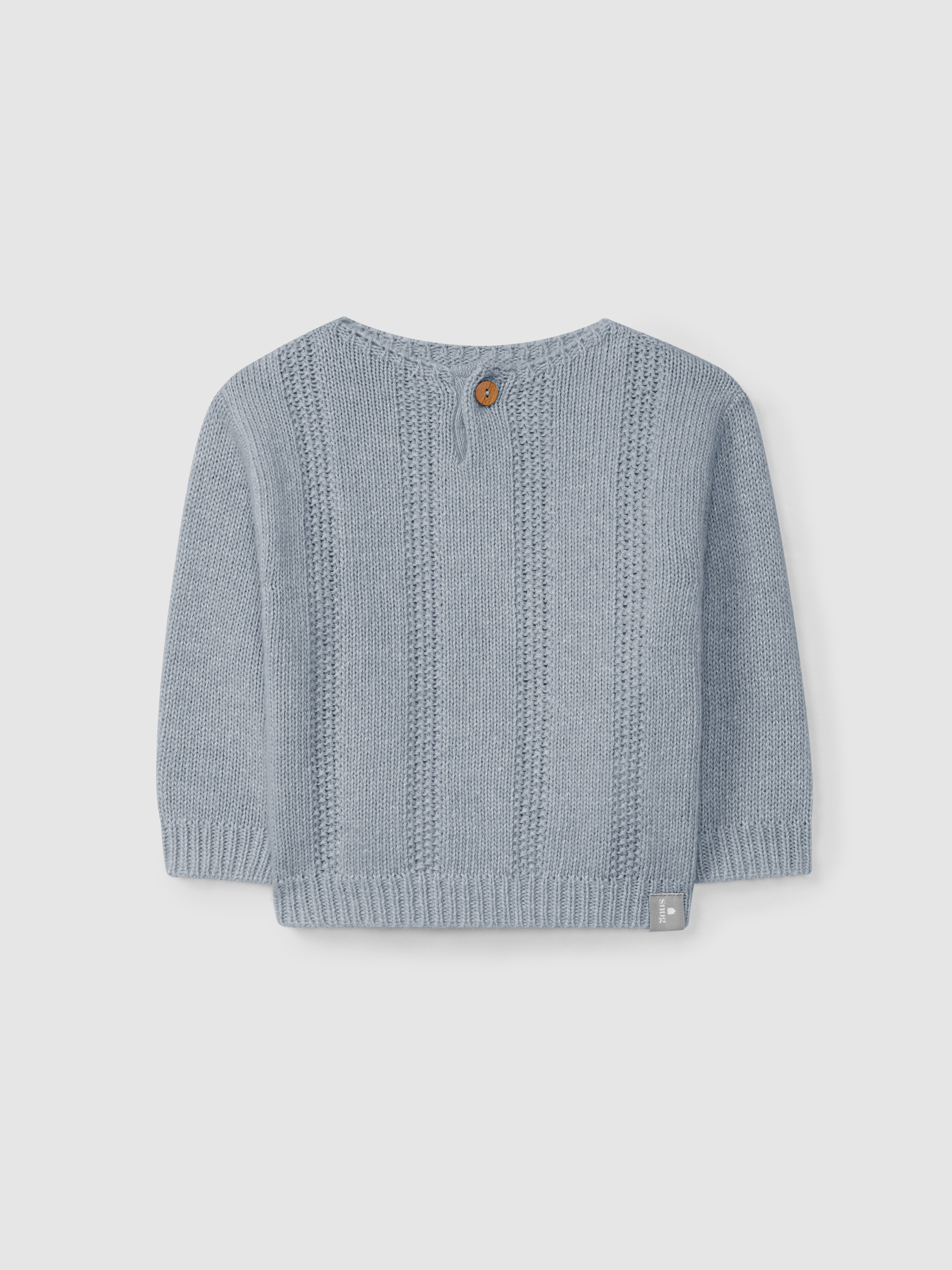 Knitted jumper with rice stitch effect