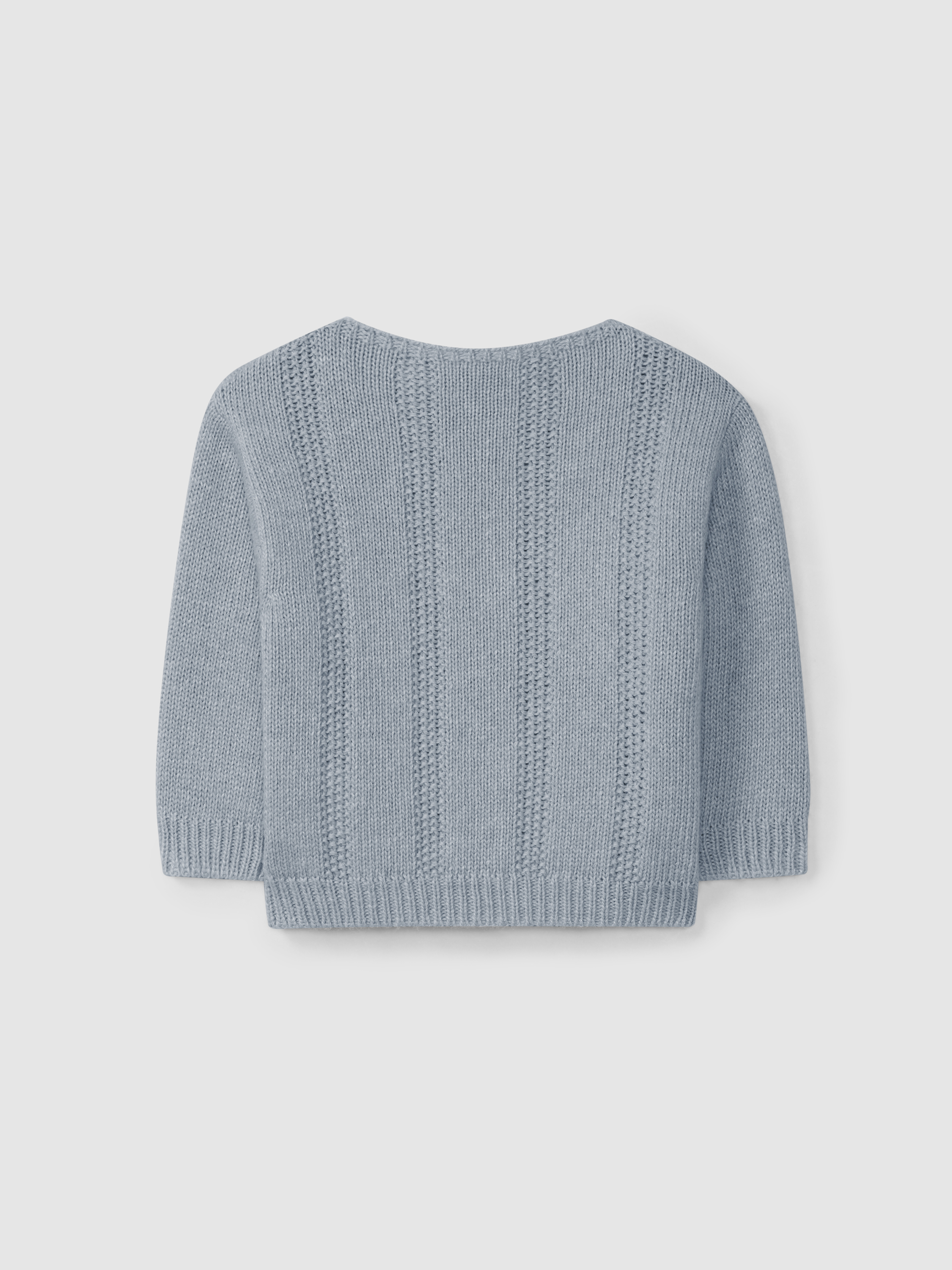 Knitted jumper with rice stitch effect