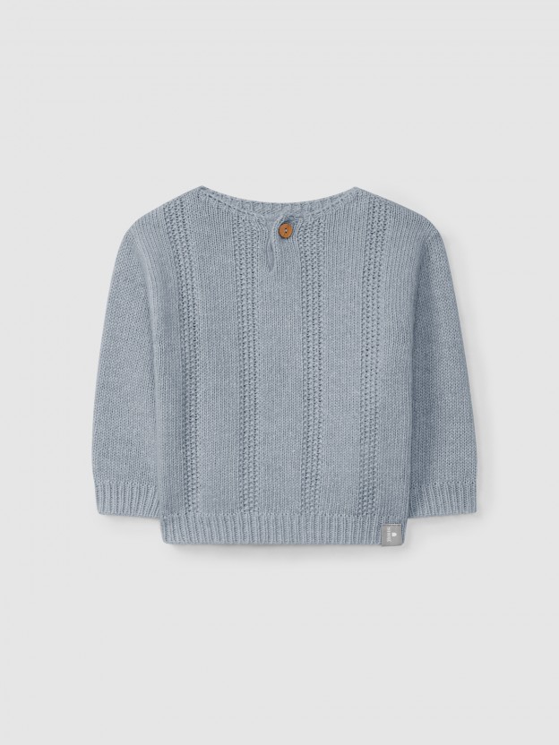 Knitted jumper with rice stitch effect Knitted jumper with rice stitch effect