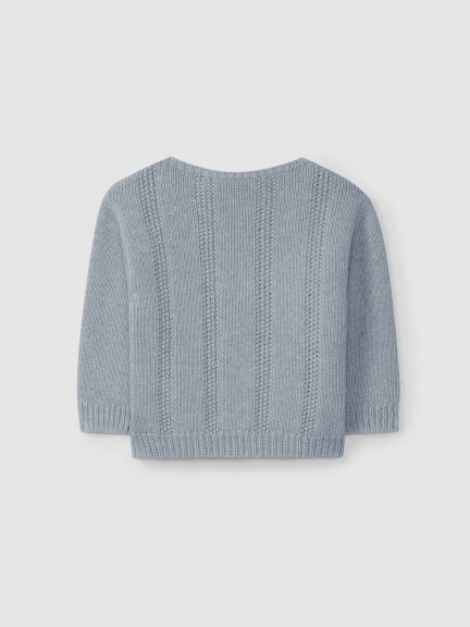 Camisola tricotada com efeito ponto de arroz Camisola tricotada com efeito ponto de arroz