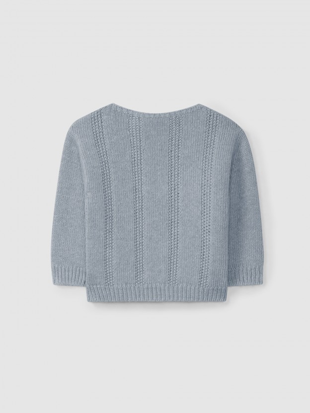 Knitted jumper with rice stitch effect Knitted jumper with rice stitch effect
