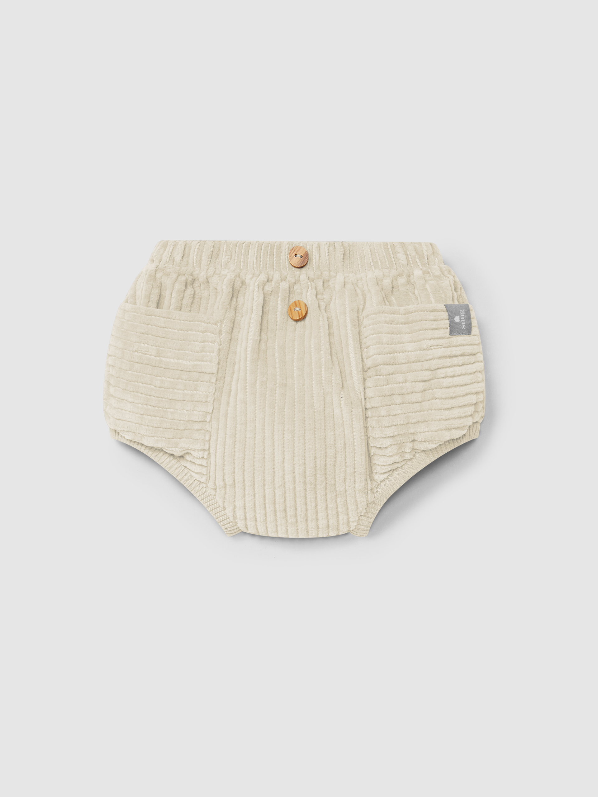 Pull-up diaper cover in ribbed velvet with pockets