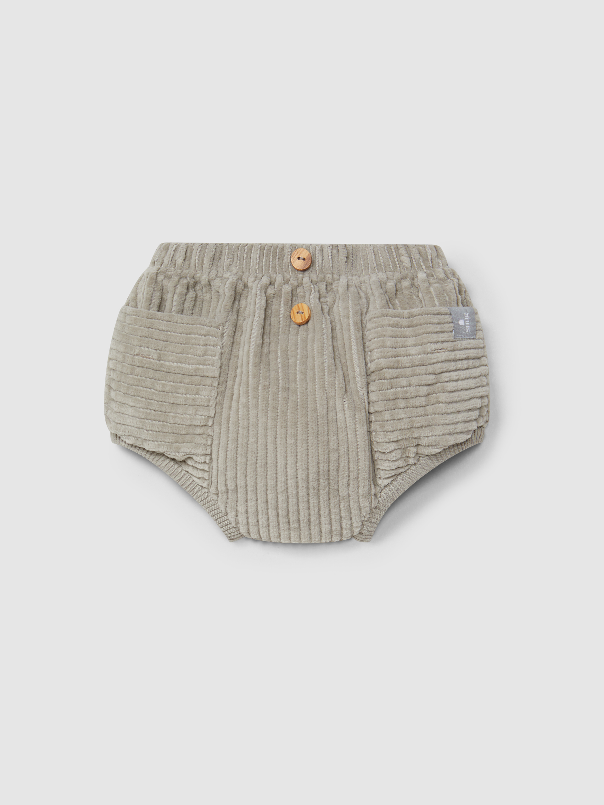 Pull-up diaper cover in ribbed velvet with pockets