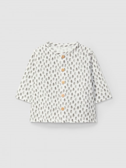 Printed muslin shirt