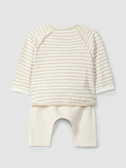 Two-piece set stripes and waffle weave Two-piece set stripes and waffle weave