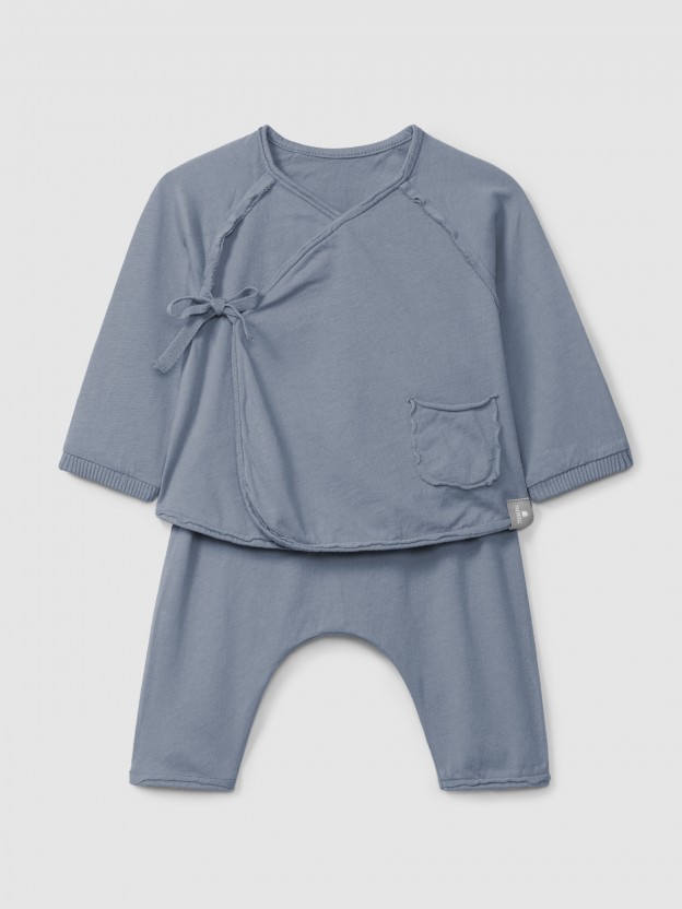 Conjunto de duas peças em malha lisa Conjunto de duas peças em malha lisa
