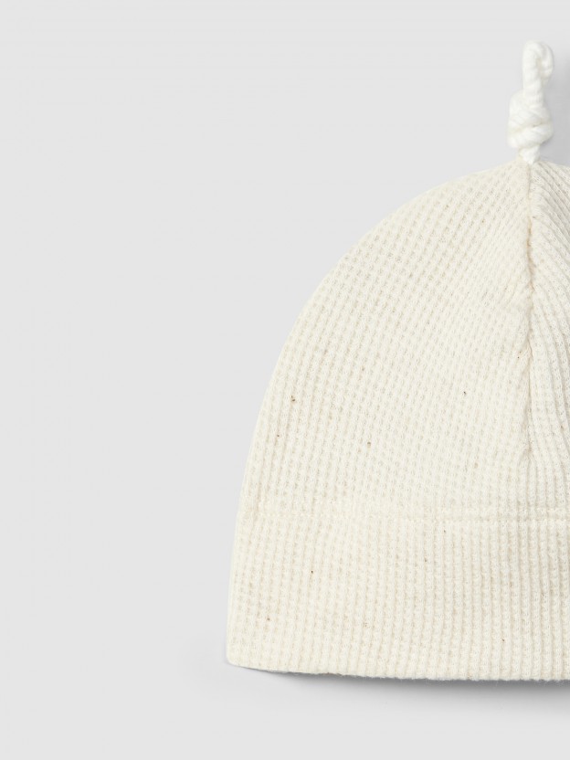 Three-piece set stripes and waffle weave
