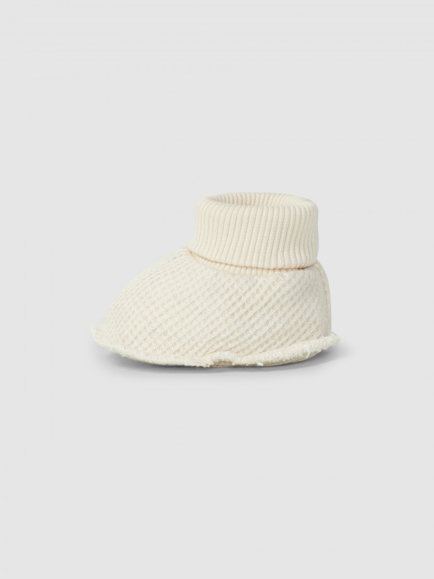 Three-piece set stripes and waffle weave