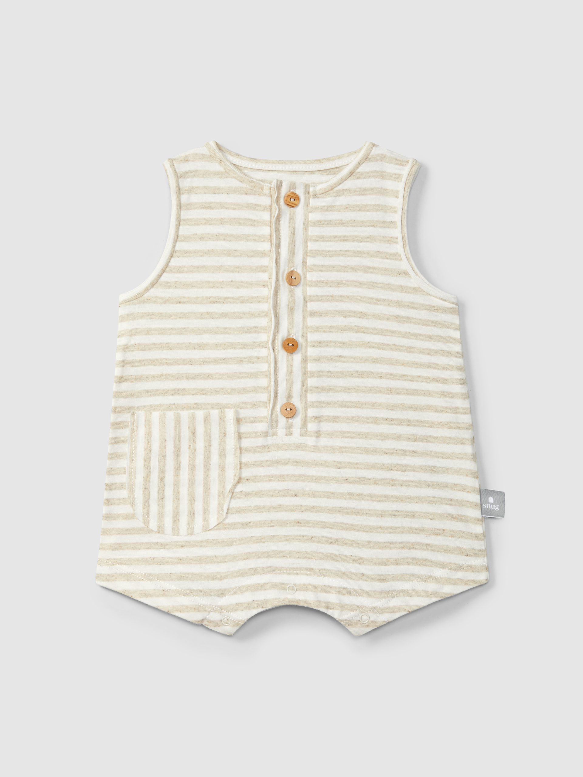 Striped short-leg romper