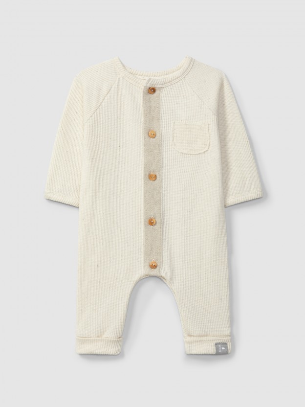 Romper in waffle weave