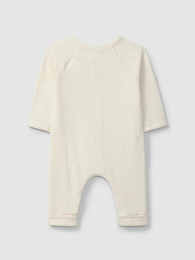 Romper in waffle weave