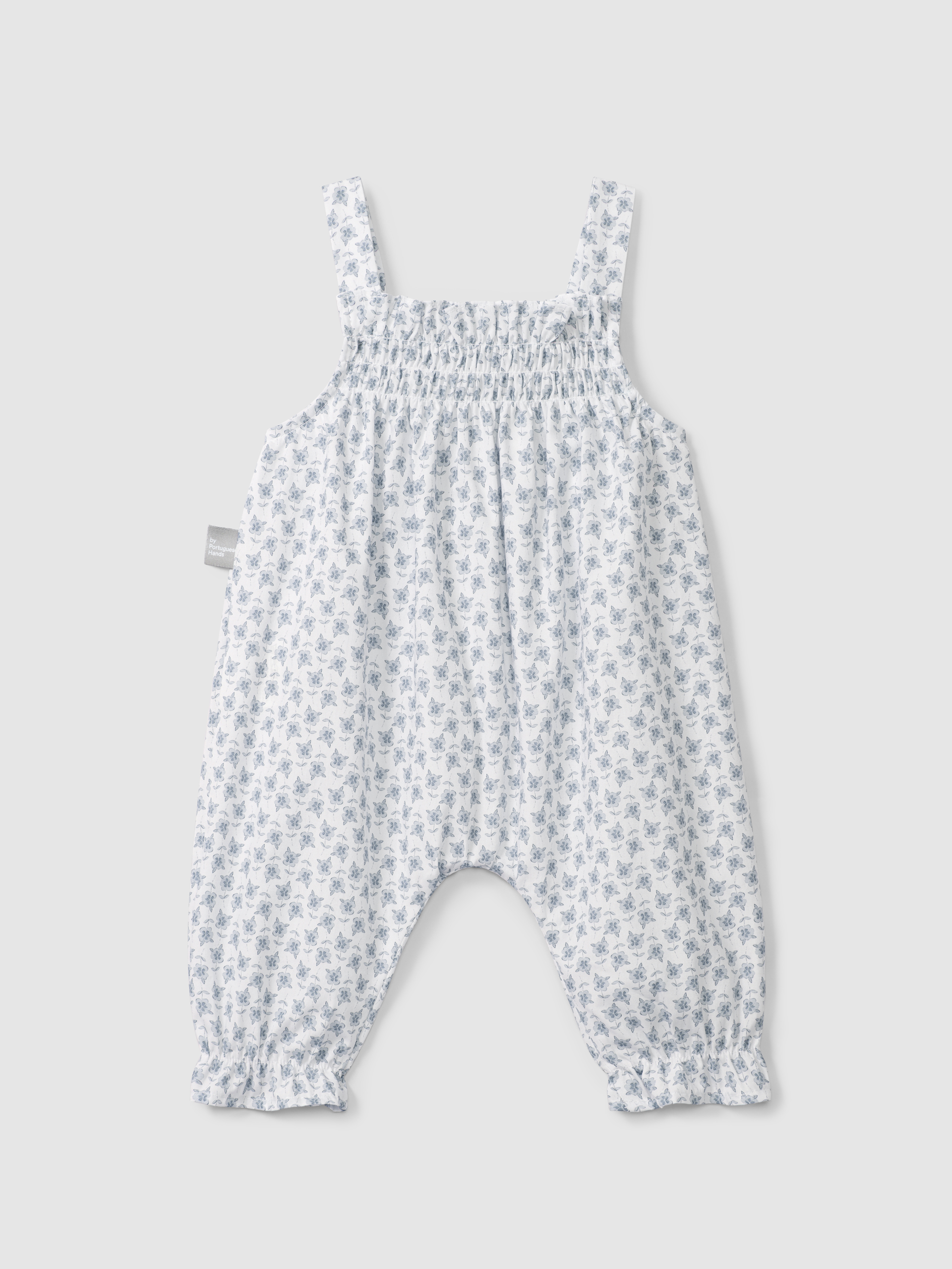 Floral dungarees with rickrack detail