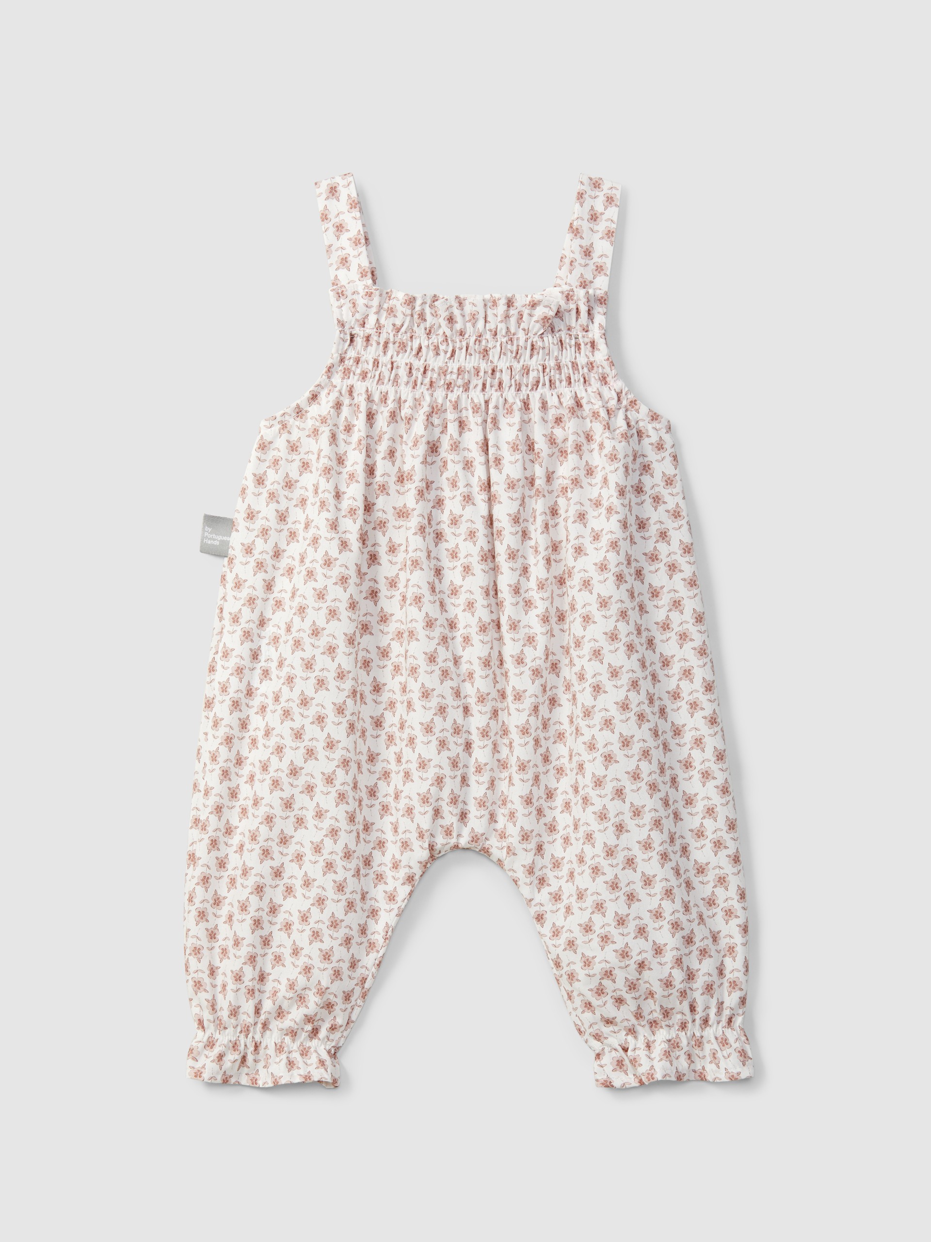 Floral dungarees with rickrack detail