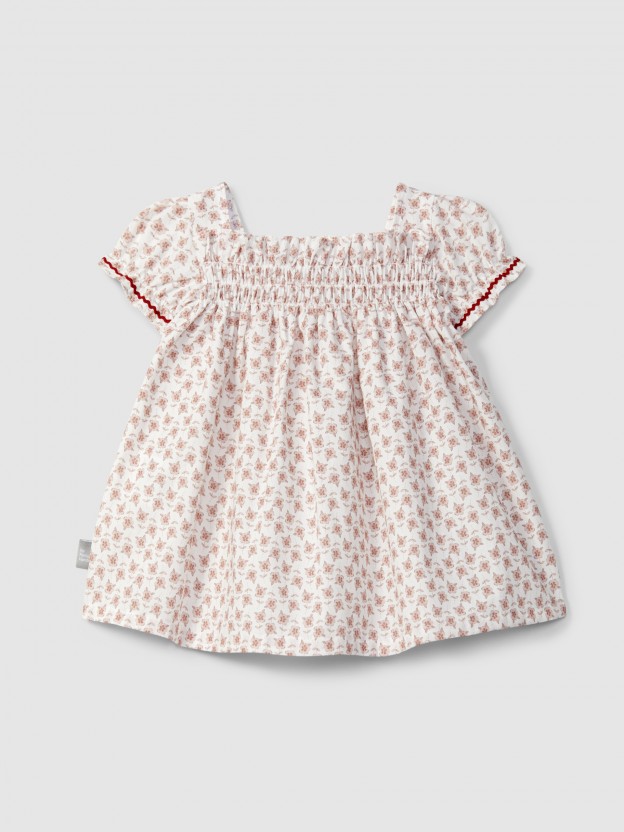 Floral dress with rickrack detail Floral dress with rickrack detail