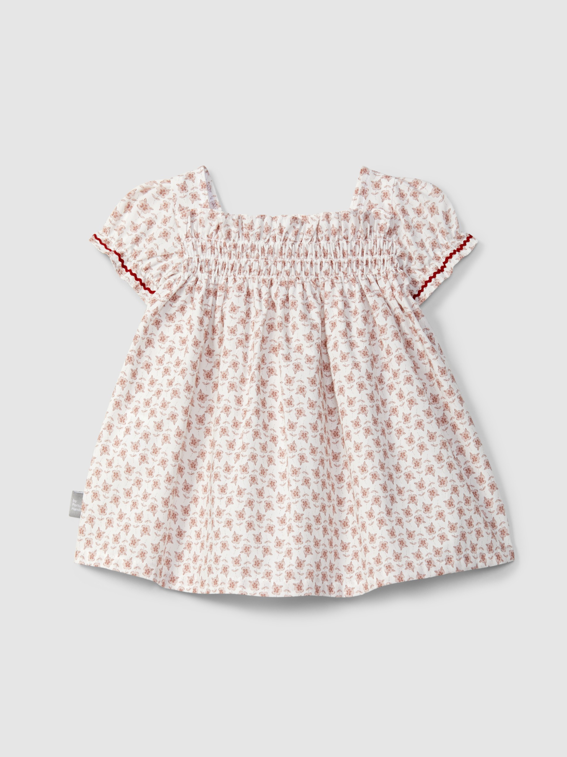 Floral dress with rickrack detail