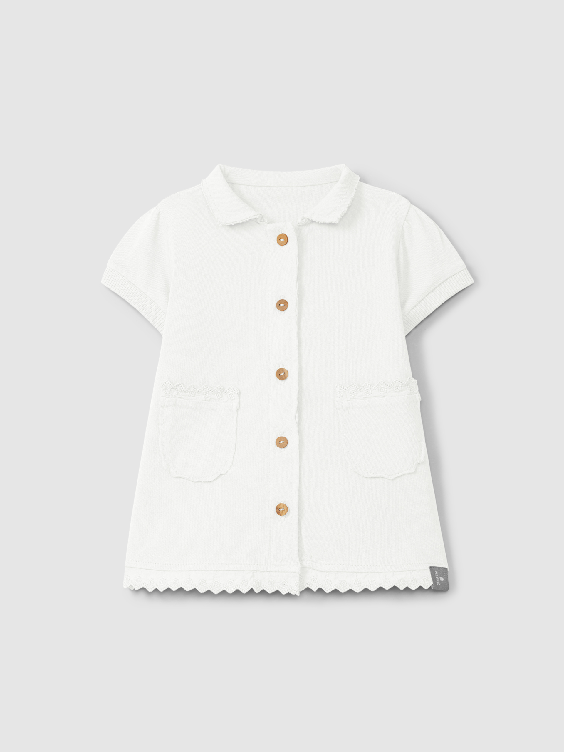 Plain jersey dress with embroidered details