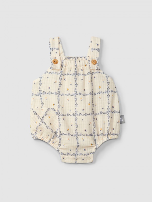 Shortie printed textured cotton