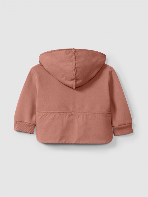 Plush hooded jacket