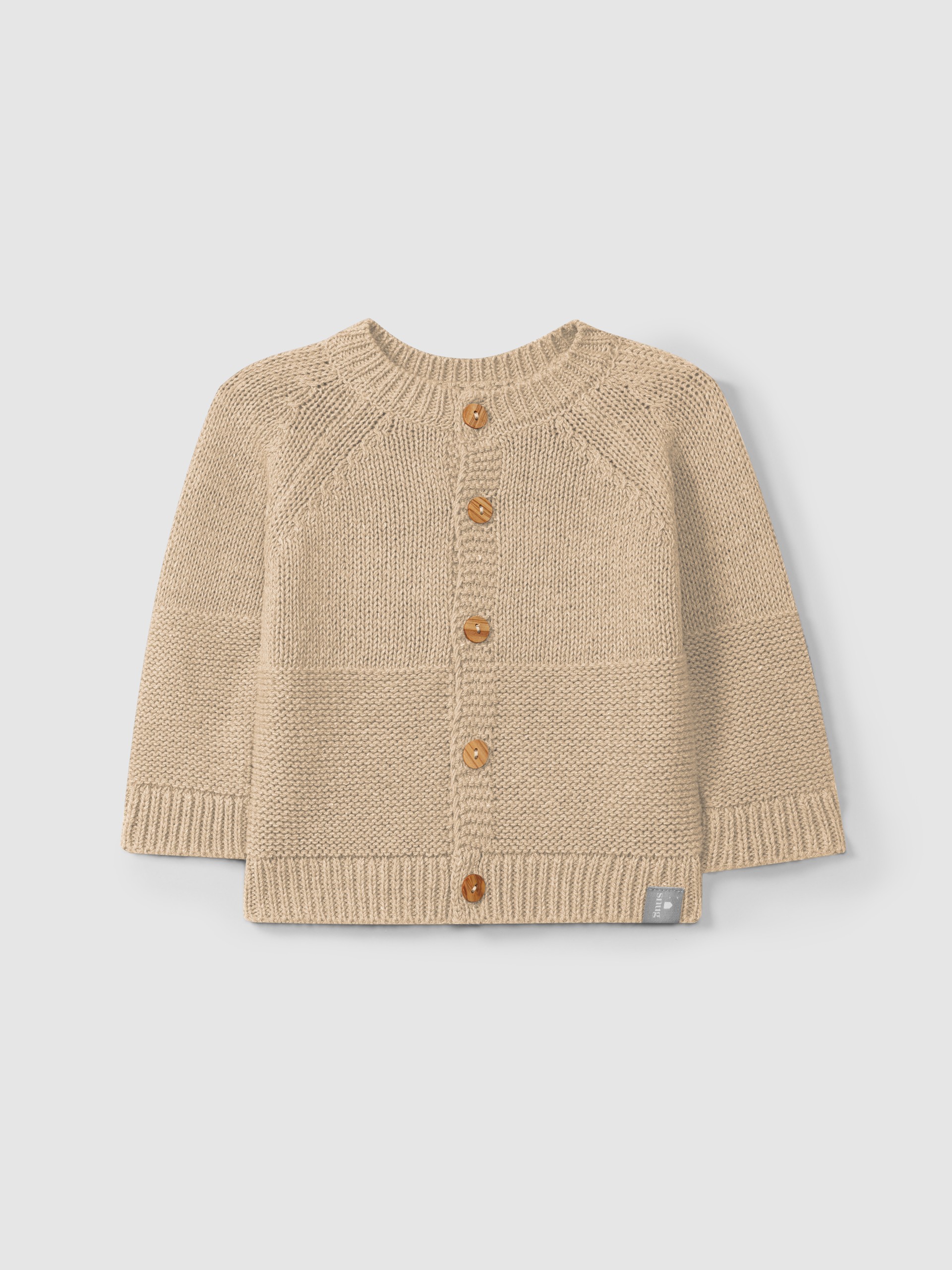 Knitted cardigan round neckline