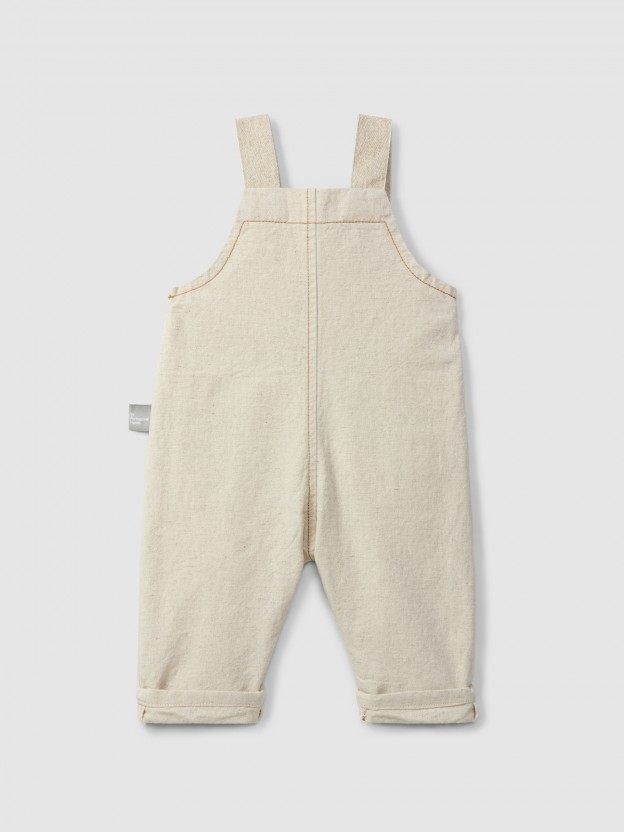 Organic style dungarees with pockets
