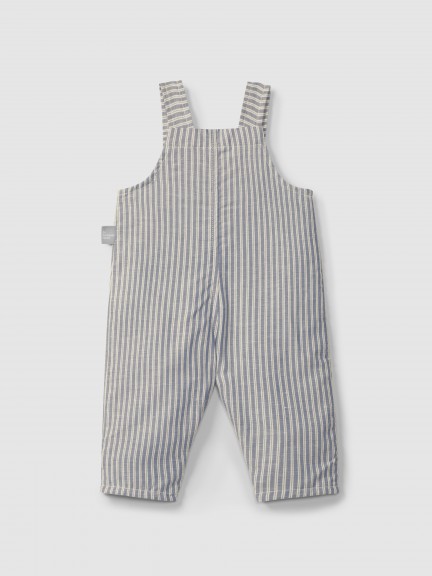 Dungarees in striped fabric with pocket Dungarees in striped fabric with pocket