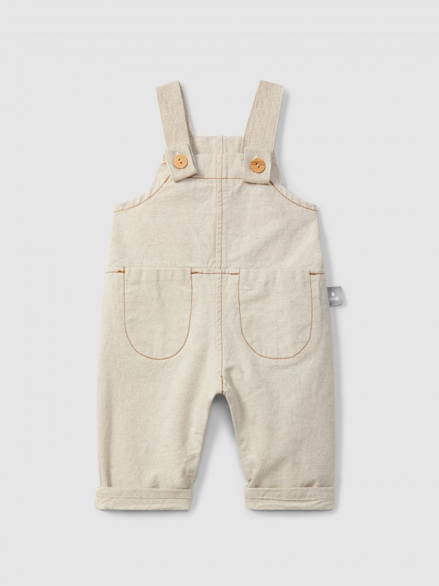 Organic style dungarees with pockets