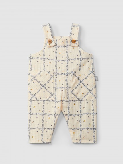 Dungarees printed textured cotton