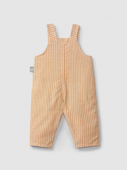 Dungarees in striped fabric with pocket Dungarees in striped fabric with pocket