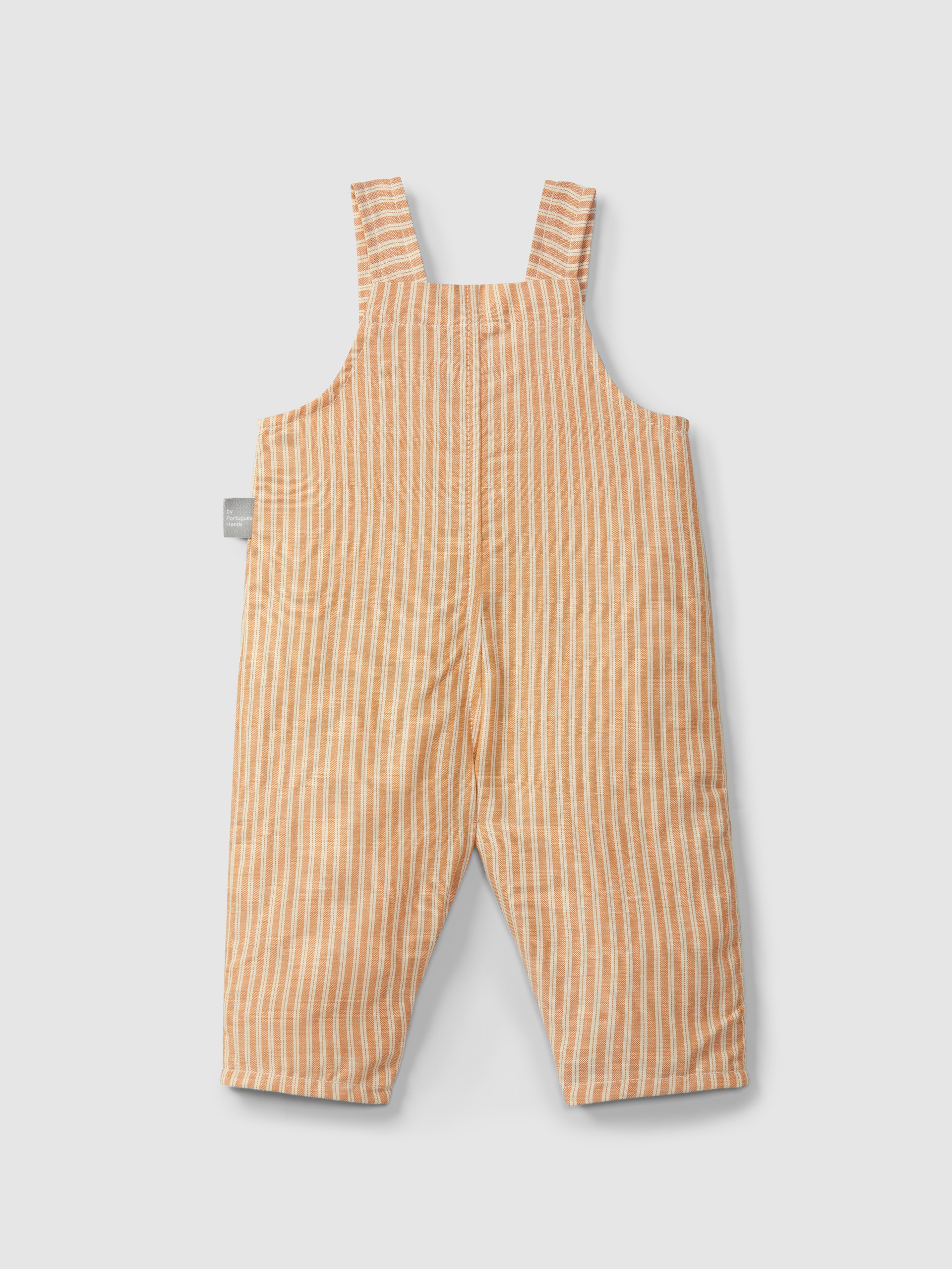 Dungarees in striped fabric with pocket