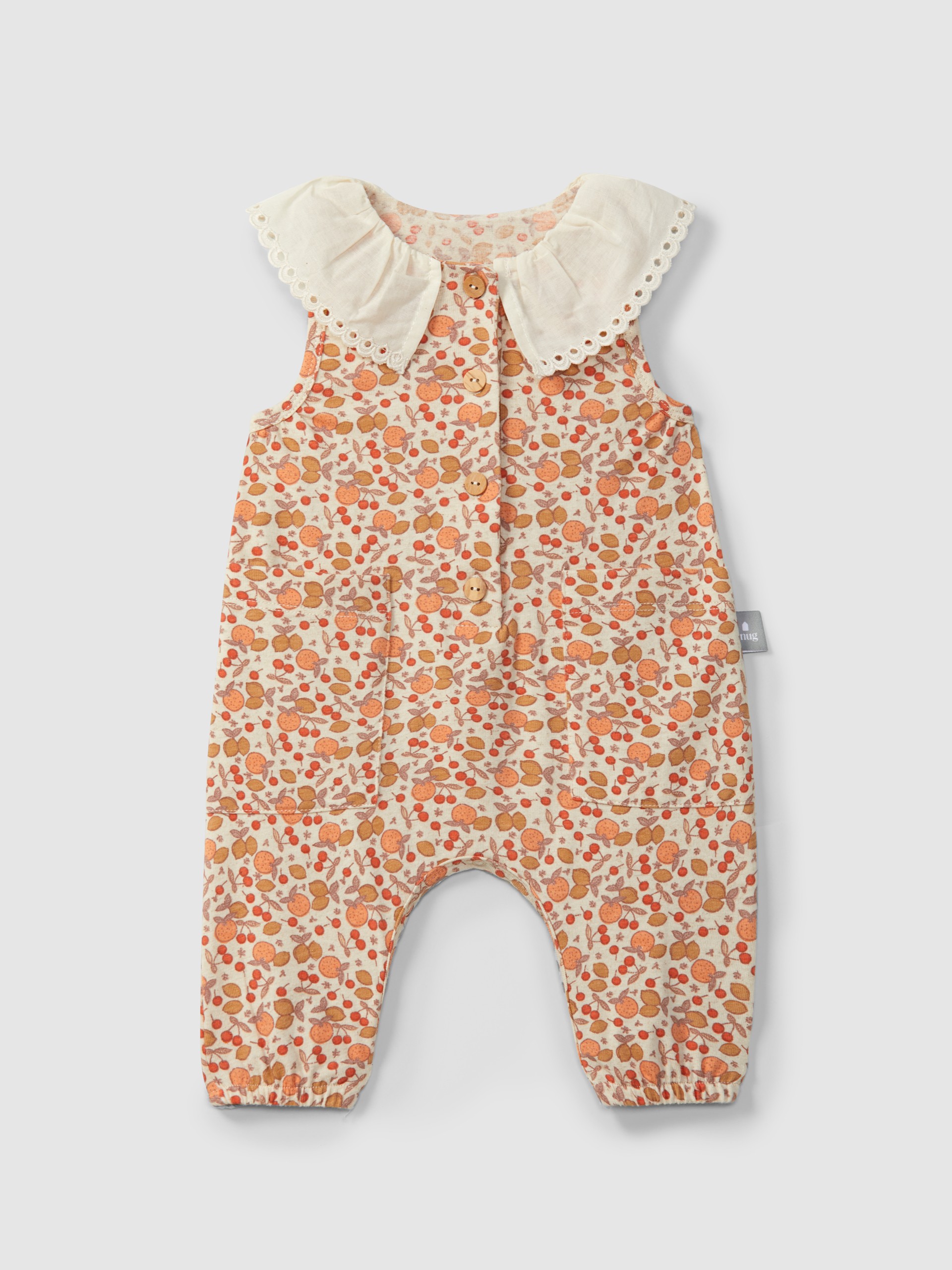 Dungarees printed jersey with embroidered detail