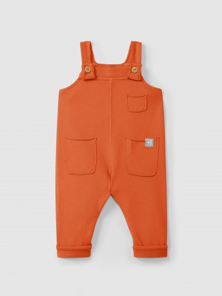 Plush dungarees with pockets