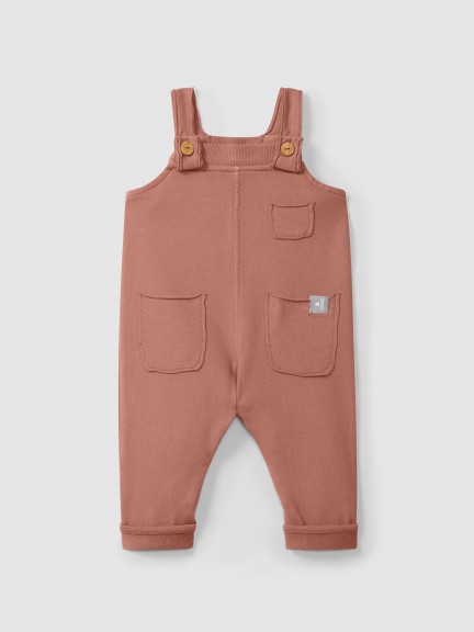 Plush dungarees with pockets