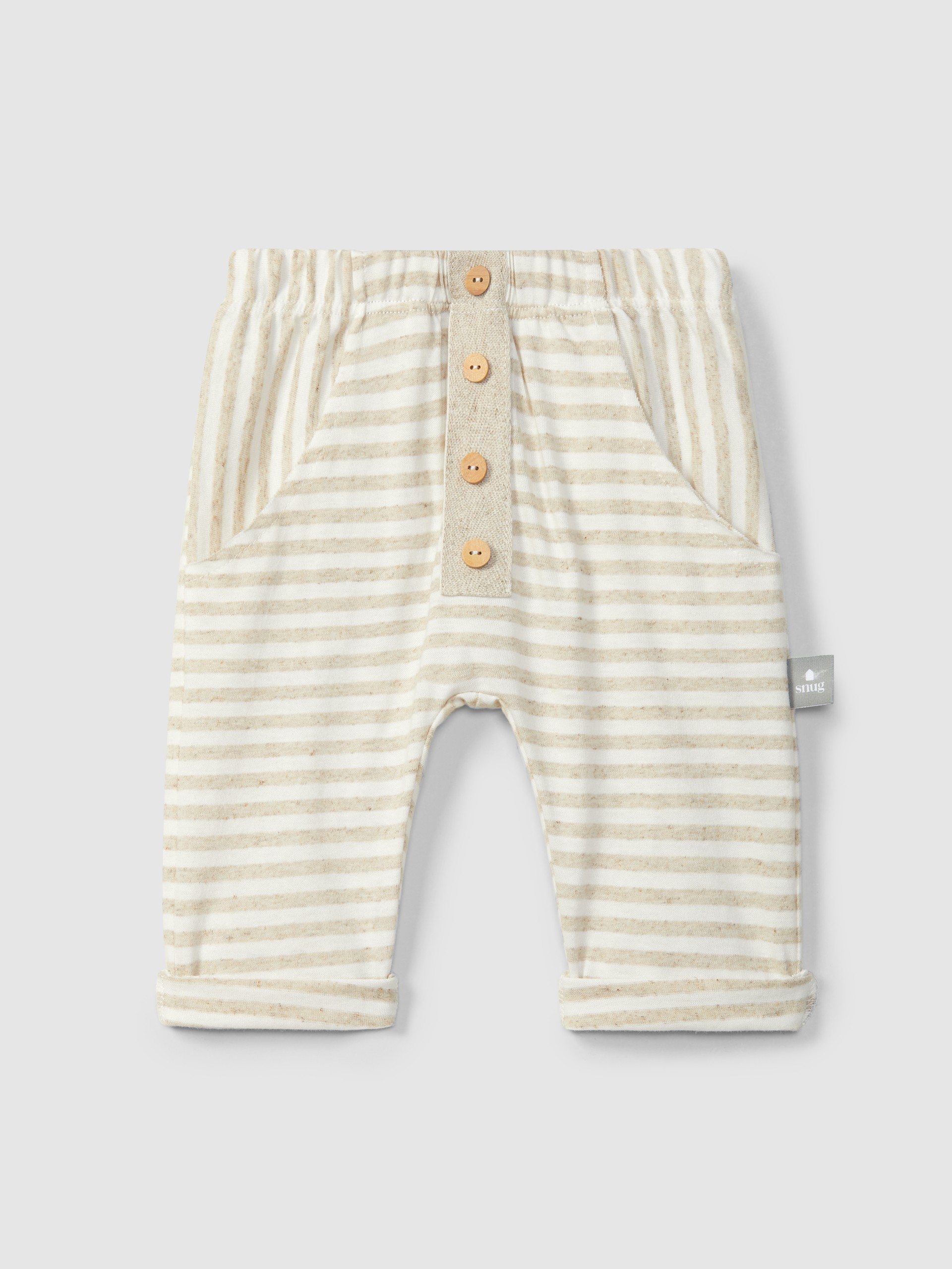 Pull-up striped pants