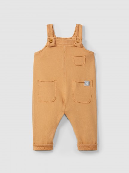 Plush dungarees with pockets