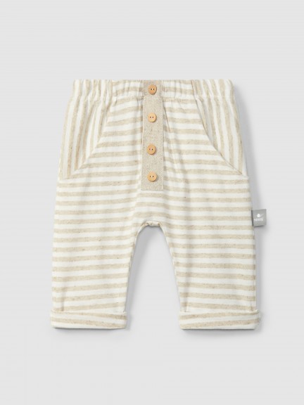 Pull-up striped pants