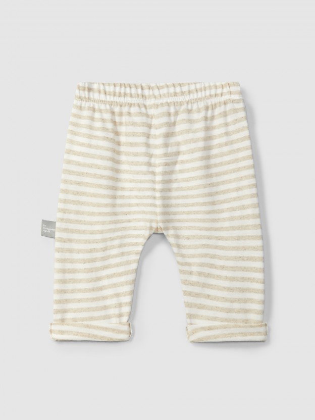 Pull-up striped pants