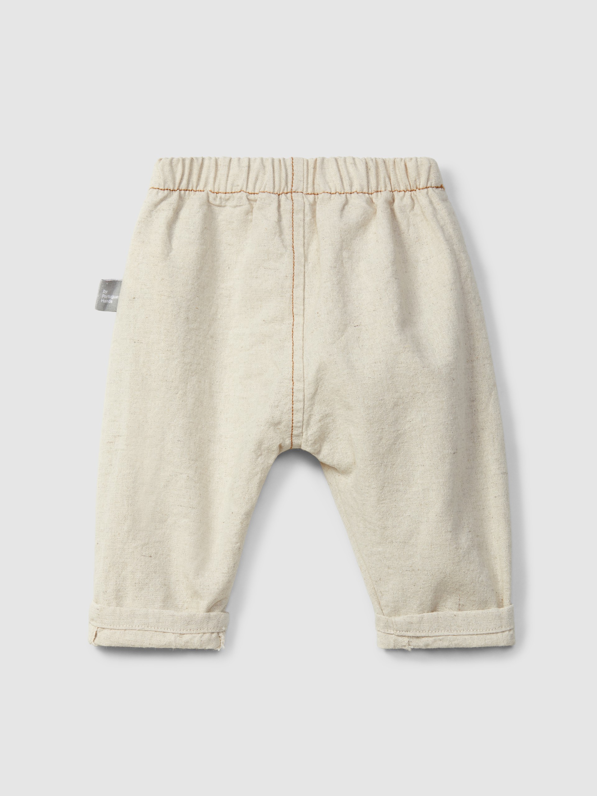 Organic style pull-up pants with pockets