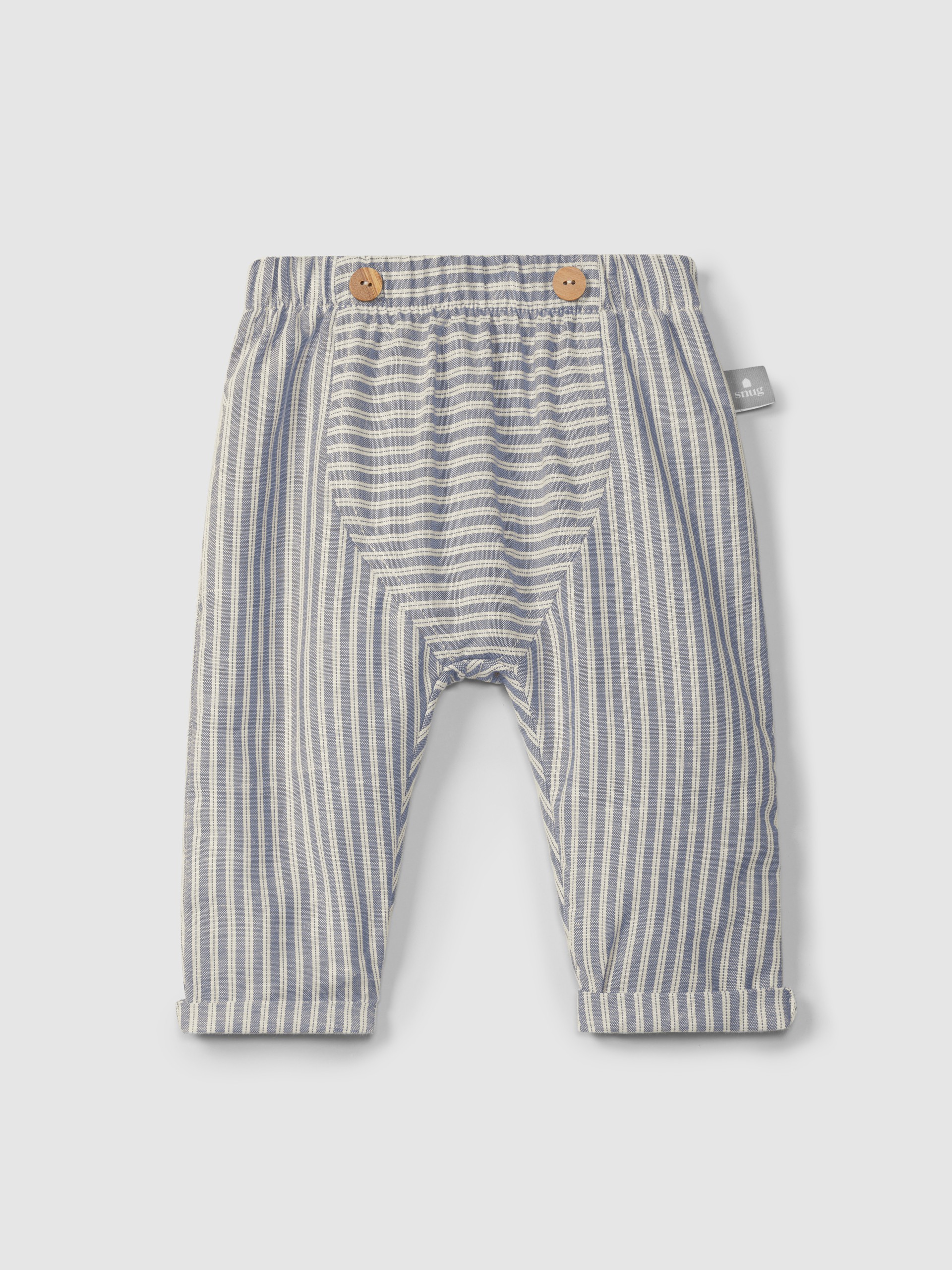 Pull-up pants in striped fabric
