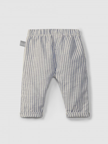 Pull-up pants in striped fabric Pull-up pants in striped fabric