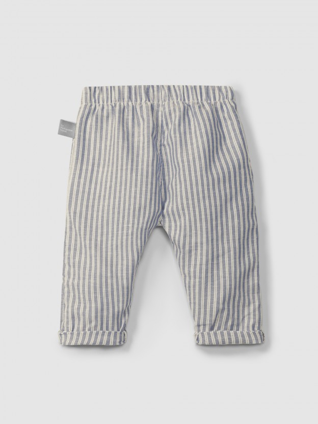 Pull-up pants in striped fabric Pull-up pants in striped fabric