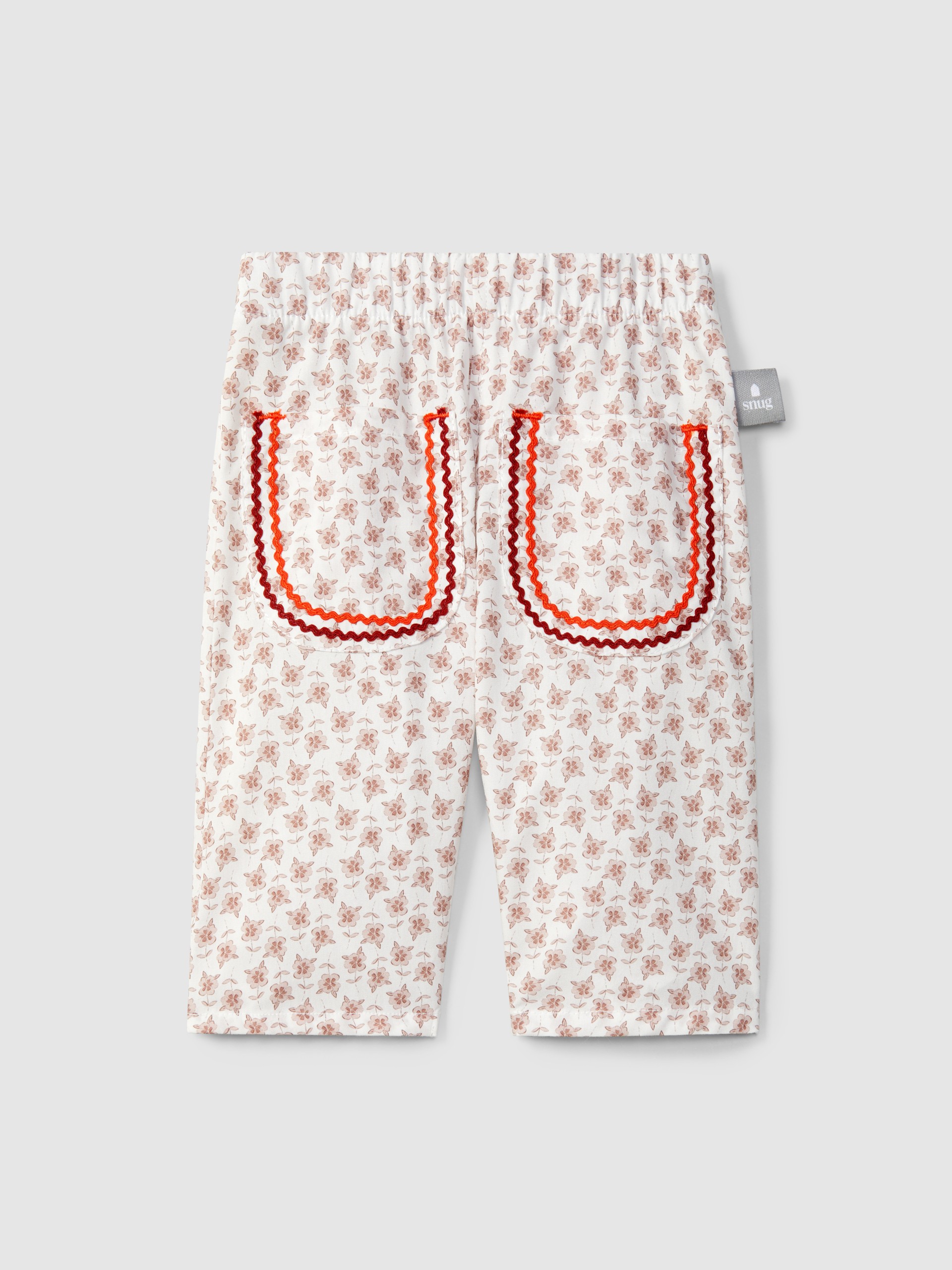Floral pull-up pants with rickrack detail