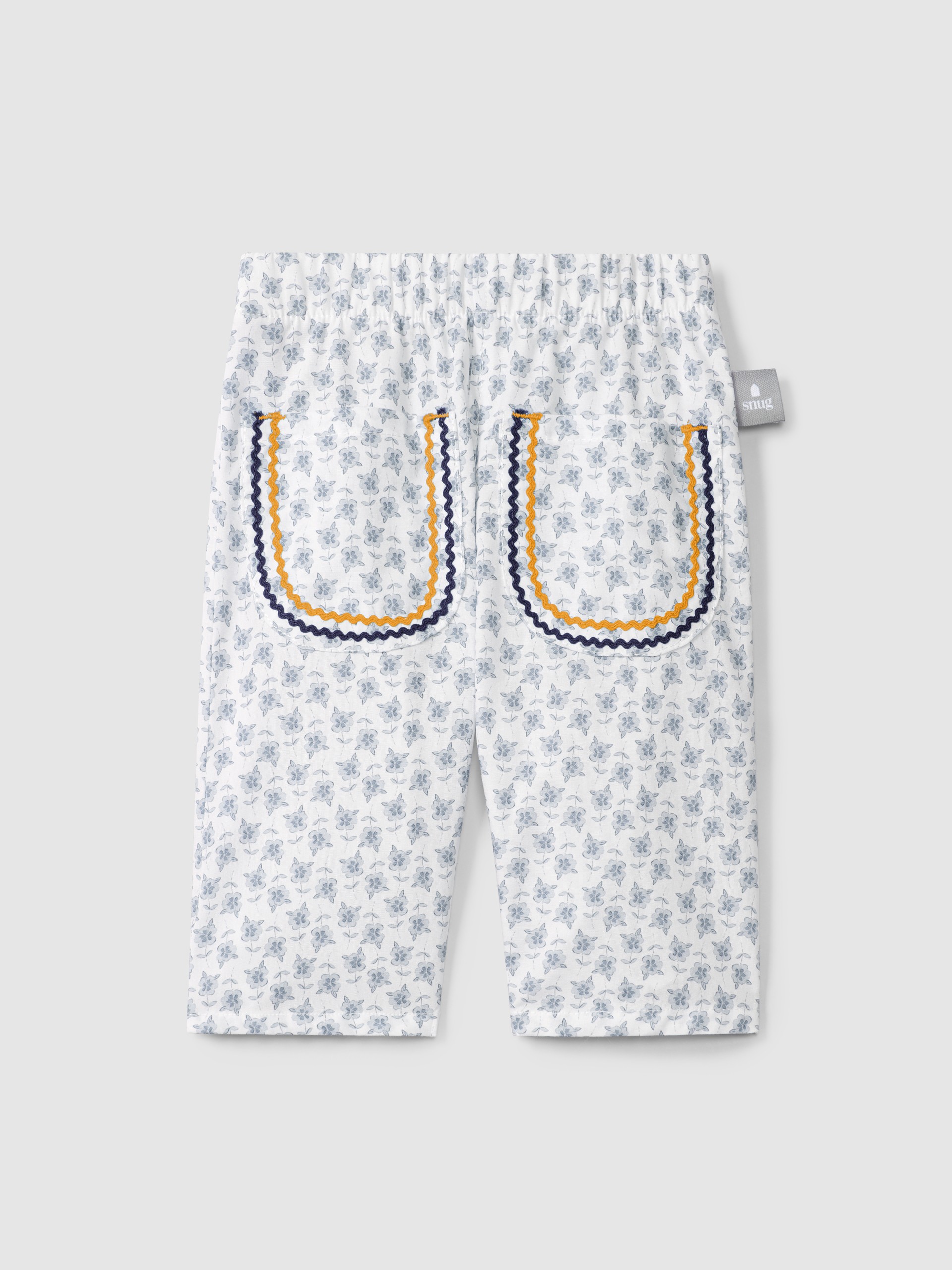 Floral pull-up pants with rickrack detail