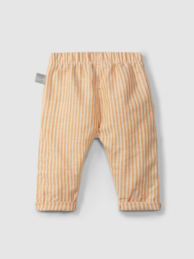 Pull-up pants in striped fabric Pull-up pants in striped fabric