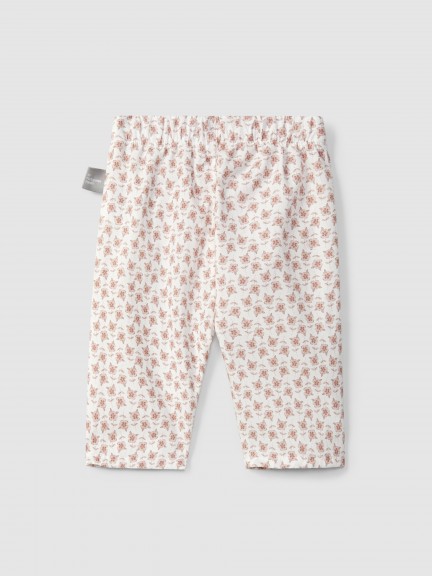 Floral pull-up pants with rickrack detail Floral pull-up pants with rickrack detail