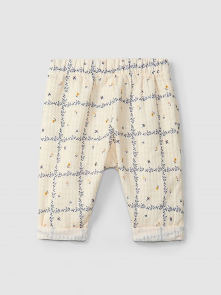 Pull-up pants printed textured cotton Pull-up pants printed textured cotton