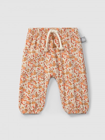 Pull-up pants in printed jersey